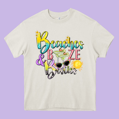 Beaches Booze And Besties Tbw Heavy Core Tee Designed By Texasbilliewilder