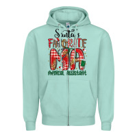 Seafoam santa favorite medical assistant Zipper Hoodie - MaliasSmallBusiness