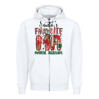 White santa favorite medical assistant Zipper Hoodie - MaliasSmallBusiness