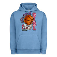 Pigment Pebble Blue Basketball girl Urban Hoodie - HowdyJamesFarm