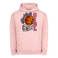 Pigment Salmon Basketball girl Urban Hoodie - HowdyJamesFarm