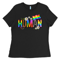Black human with daisies Ladies Tee - texasbilliewilder