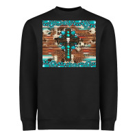 Black gemstone and cross with cowhide Heavyweight Sweatshirt - Artiststas
