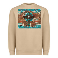 Mushroom gemstone and cross with cowhide Heavyweight Sweatshirt - Artiststas