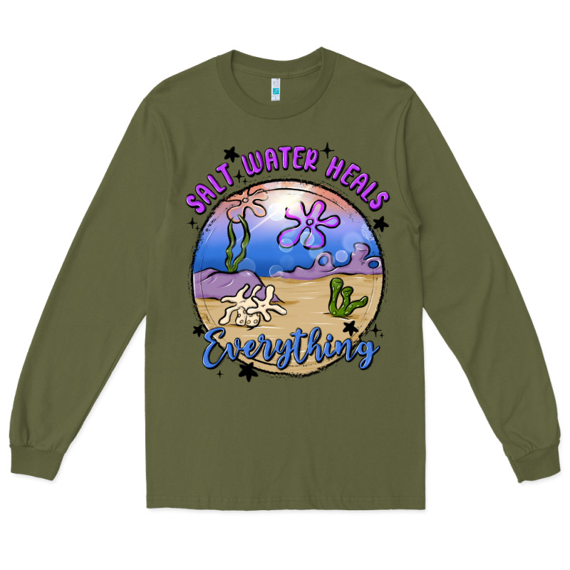 Salt Water Heals Everything Long Sleeve Tee by MaliasSmallBusiness | Teevron
