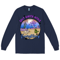 Navy salt water heals everything Long Sleeve Tee - MaliasSmallBusiness
