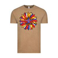 Vintage Coffee america with american flag colors and sunflower with star Vintage Tee - Artiststas