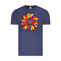 Vintage Denim america with american flag colors and sunflower with star Vintage Tee - Artiststas