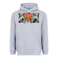 Heather Grey Cowhide Floral Feather Cow Mom Heavyweight Hoodie - Bettercallsaul