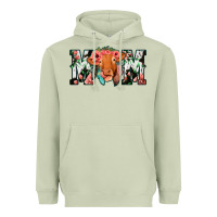 Matcha Cowhide Floral Feather Cow Mom Heavyweight Hoodie - Bettercallsaul