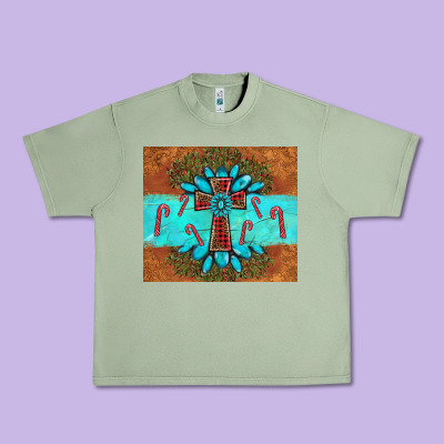 Christmas Cross Gemstone Urban Heavy Tee Designed By Adodesignshop