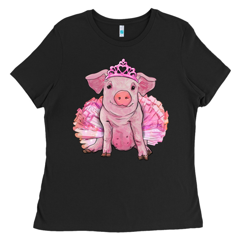 Balerina Pig With Tutu Ladies Tee by RanaPortraitStore | Teevron