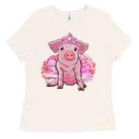 Bone Balerina pig with tutu Ladies Tee - RanaPortraitStore
