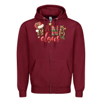 Burgundy nana claus Zipper Hoodie - MaliasSmallBusiness