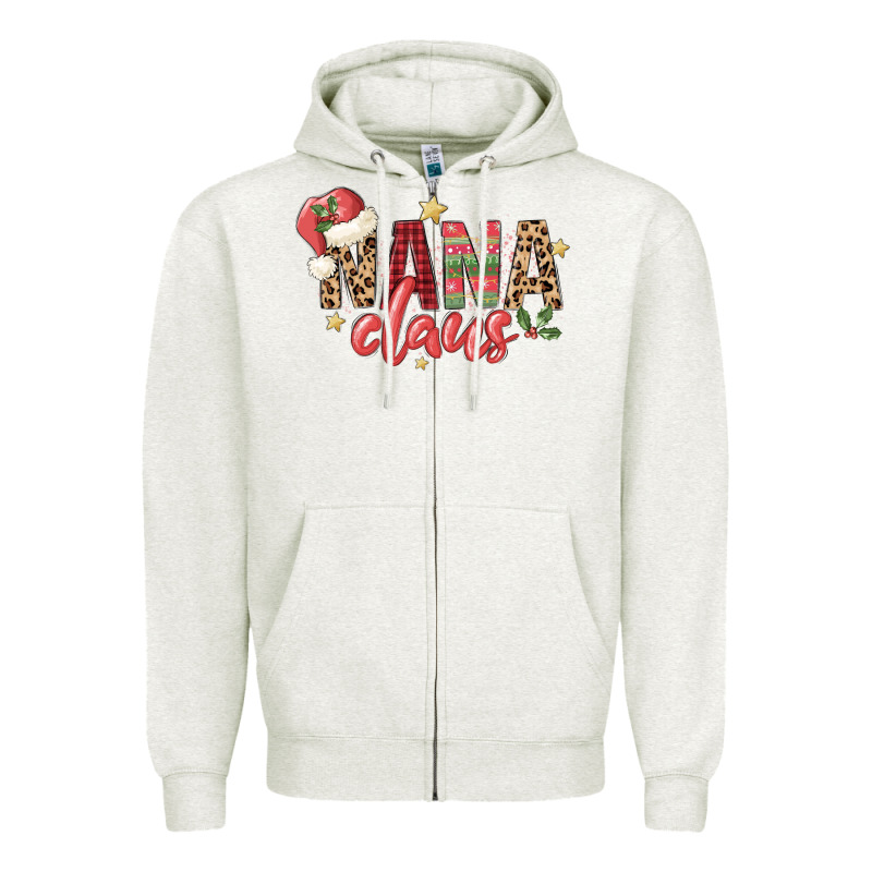 Nana Claus Zipper Hoodie by MaliasSmallBusiness | Teevron