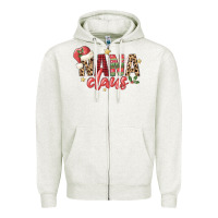Oatmeal Heather nana claus Zipper Hoodie - MaliasSmallBusiness