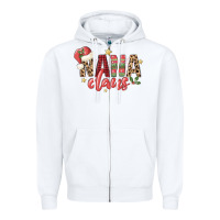 White nana claus Zipper Hoodie - MaliasSmallBusiness