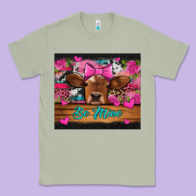Be Mine Valentine's Day Cow Classic Tee Designed By Jasminsmagicworld