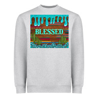 Heather Grey blessed annd cactus with gemstone tumbler Heavyweight Sweatshirt - Artiststas