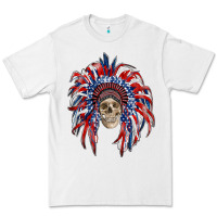 White american flag indian headdress with skull Premium Tee - RanaPortraitStore