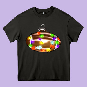 Christmas Football Heavy Core Tee Designed By Ranaportraitstore