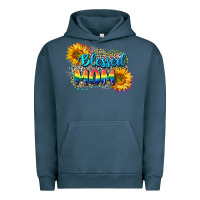 Pigment Midnight Navy Blessed mom Urban Hoodie - CowGirlArtShop