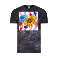 Cloud Black patriotic sunflowers Vintage Tee - BundleAndBundleShop