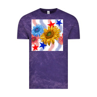 Cloud Purple patriotic sunflowers Vintage Tee - BundleAndBundleShop