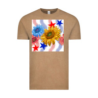Vintage Coffee patriotic sunflowers Vintage Tee - BundleAndBundleShop