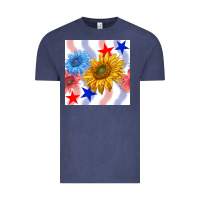 Vintage Denim patriotic sunflowers Vintage Tee - BundleAndBundleShop