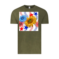 Vintage Olive patriotic sunflowers Vintage Tee - BundleAndBundleShop
