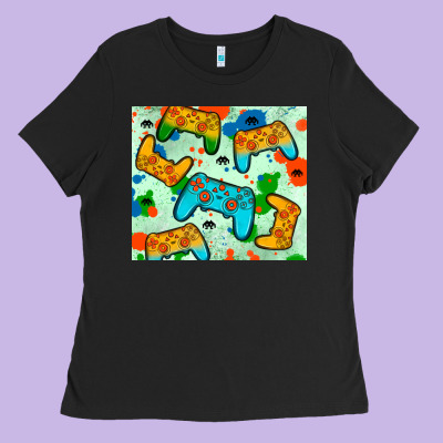 Gaming Controller Ladies Tee Designed By Jahusdesignshop