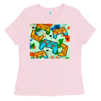 Bubblegum Pink gaming controller Ladies Tee - JahusDesignShop