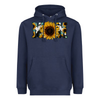 Navy Sunflower Turquoise Cowhide Mom Heavyweight Hoodie - Bettercallsaul