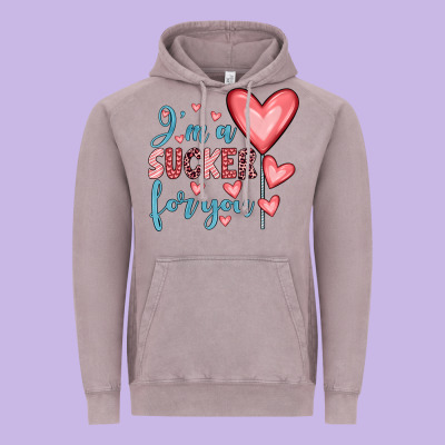 I'm A Sucker For You Vintage Hoodie Designed By Jahusdesignshop