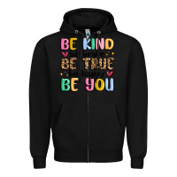Black be kind be brave be true be happy be you Zipper Hoodie - MaliasSmallBusiness
