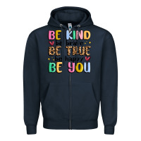 Navy be kind be brave be true be happy be you Zipper Hoodie - MaliasSmallBusiness