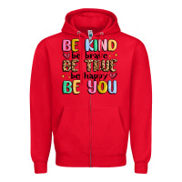 Red be kind be brave be true be happy be you Zipper Hoodie - MaliasSmallBusiness