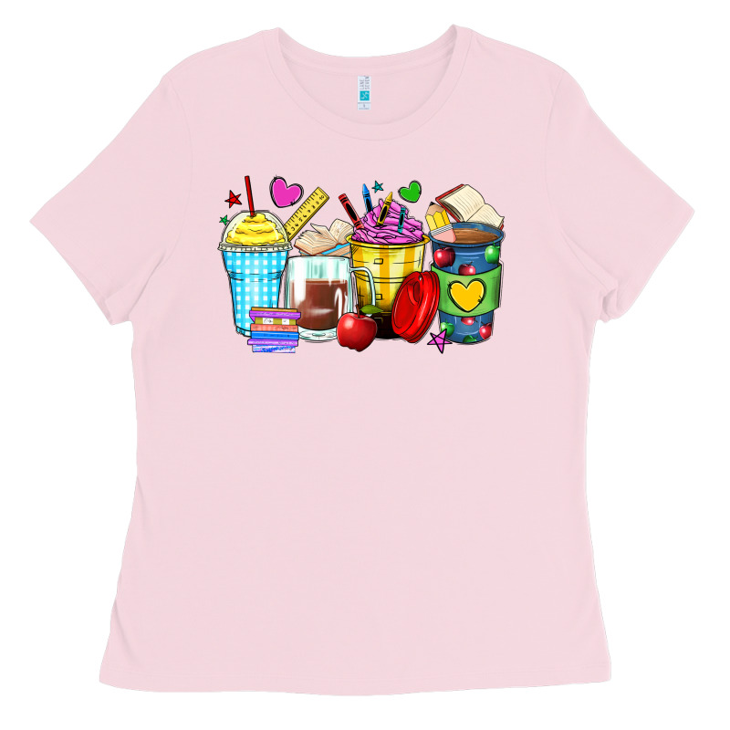 School Coffee Cups Ladies Tee by Zillion Design Studio | Teevron
