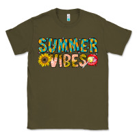 Army Green Summer Vibes Classic Tee - CowhideDigitalArt