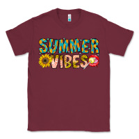 Burgundy Summer Vibes Classic Tee - CowhideDigitalArt