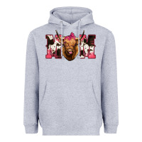 Heather Grey Highland Cow Mom Heavyweight Hoodie - Bettercallsaul