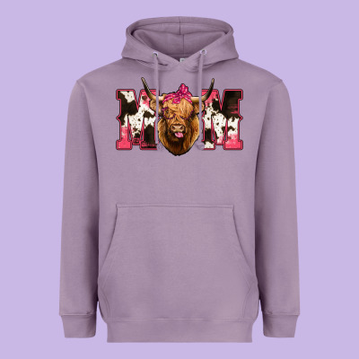 Highland Cow Mom Heavyweight Hoodie Designed By Bettercallsaul