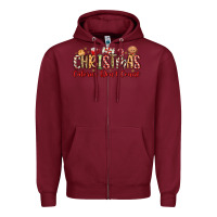 Burgundy christmas calories dont count Zipper Hoodie - MaliasSmallBusiness