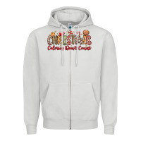 Dove Grey christmas calories dont count Zipper Hoodie - MaliasSmallBusiness