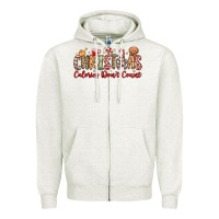 Oatmeal Heather christmas calories dont count Zipper Hoodie - MaliasSmallBusiness