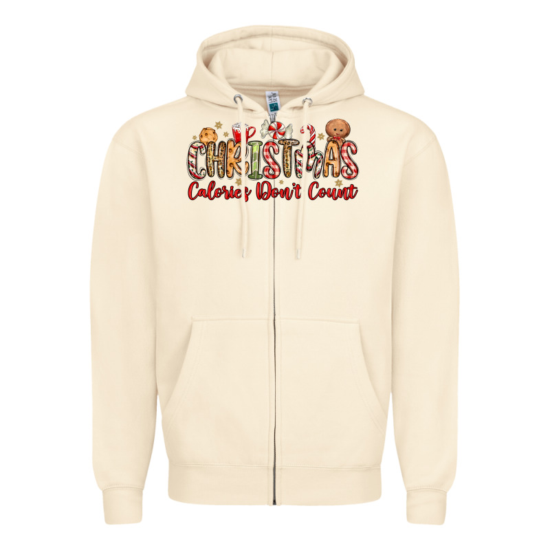 Christmas Calories Dont Count Zipper Hoodie by MaliasSmallBusiness | Teevron