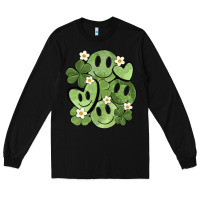 Black st. patrick's day green smile Long Sleeve Tee - MaliasSmallBusiness