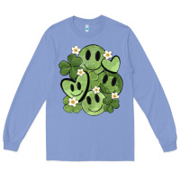 Colony Blue st. patrick's day green smile Long Sleeve Tee - MaliasSmallBusiness