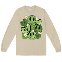 Mushroom st. patrick's day green smile Long Sleeve Tee - MaliasSmallBusiness